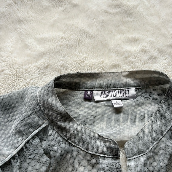 Jennifer Lopez Snake Sheer Blouse – Size S | Y2K Glam | Button-Up Look | - Picture 2 of 6